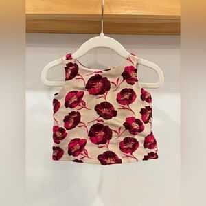 Janie And Jack Metallic Thread Floral Jacquard Top (6-12m)